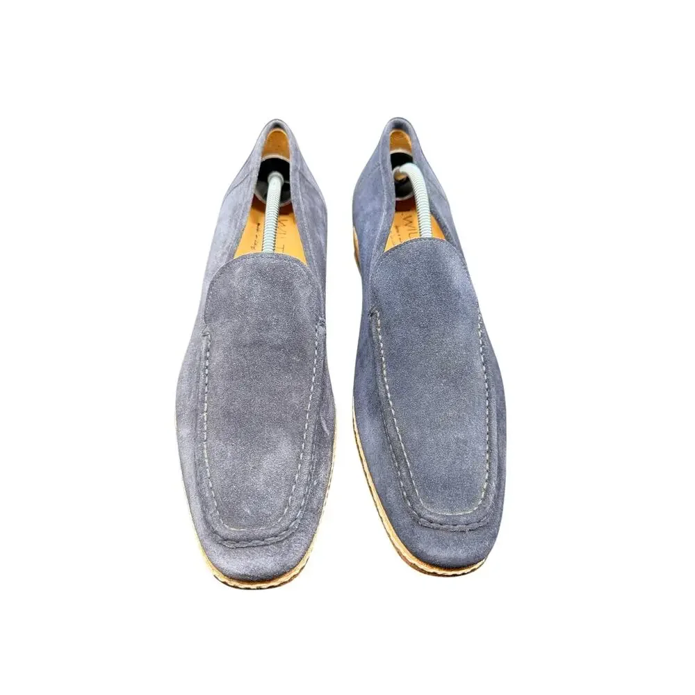 J. Wilton Blue Suede Loafers EU 42 US 9 Made in Italy Vero Cuoio